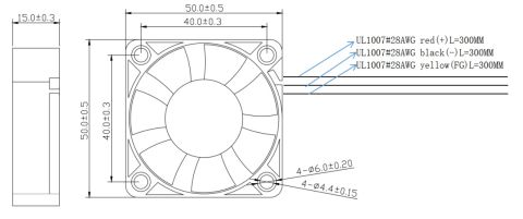 50X50X15MM-12VDC-0.30A