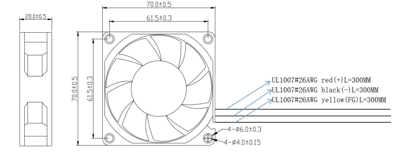 70X70X15MM-12VDC-0.30A