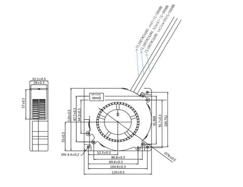120X120X32MM-12VDC-0.30A