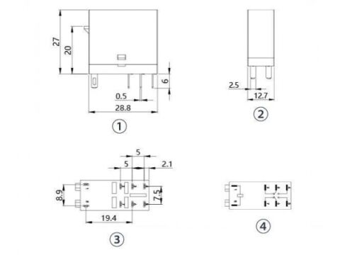 24V DC PCB Röle 2 Kontak 8A | NNC69KTL-2Z Röle