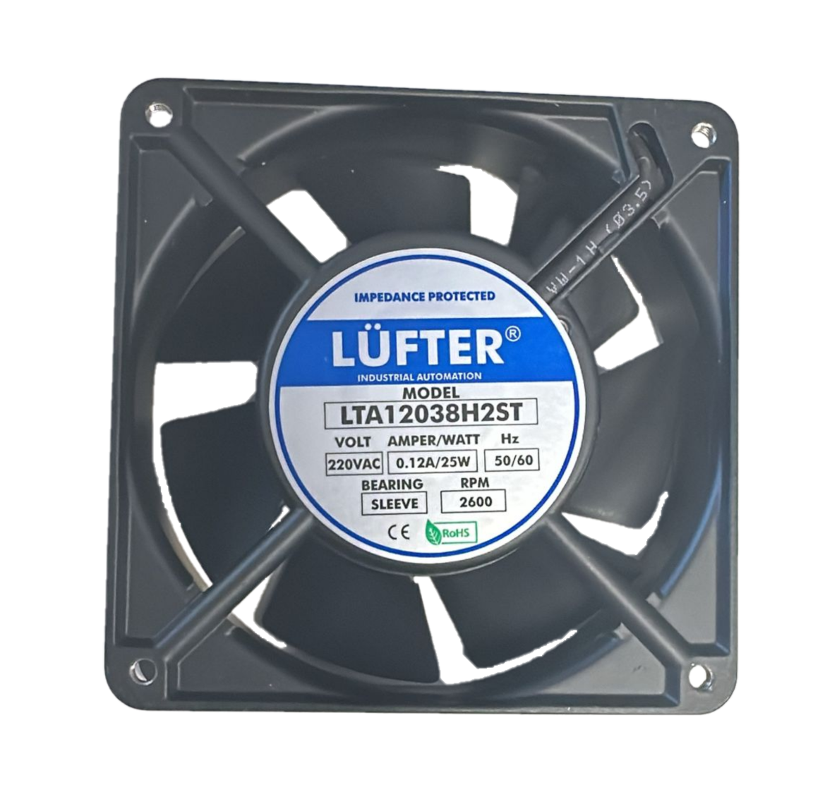 Lüfer-LTA1238H2ST 120X120X38MM-220VAC Terminal Giriş Fan