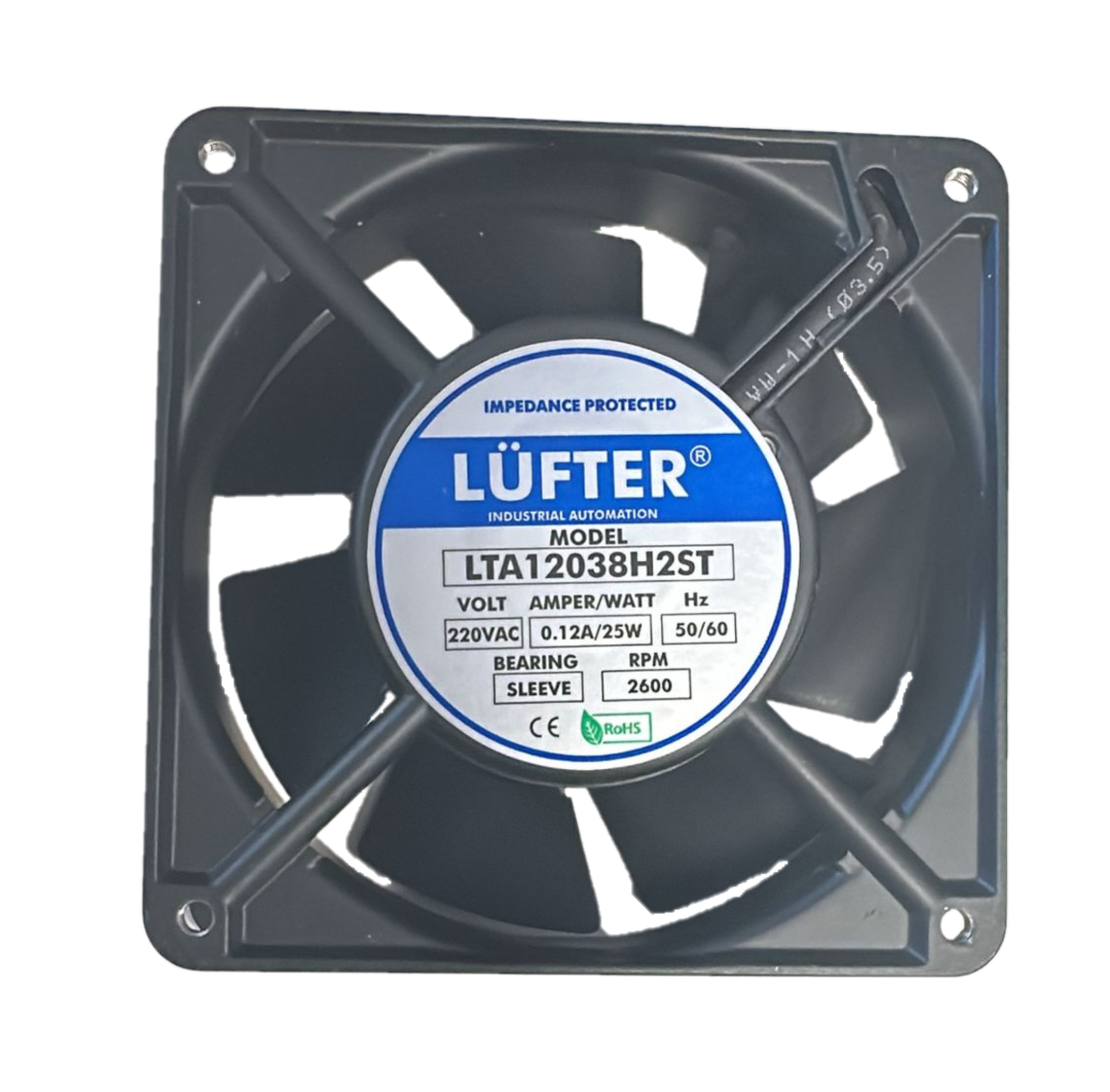 Lüfer-LTA1238H2ST 120X120X38MM-220VAC Terminal Giriş Fan
