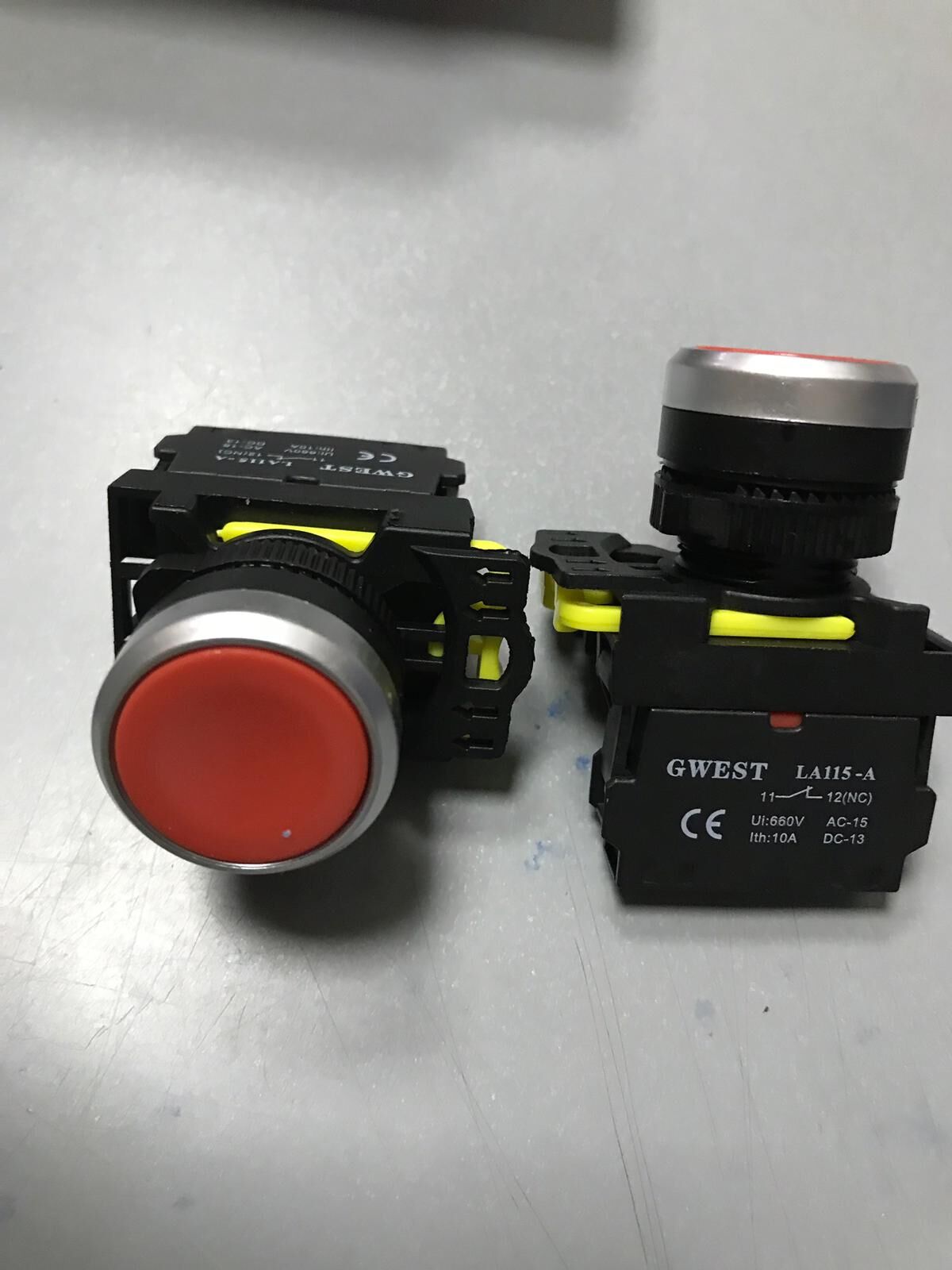 GWEST LA115-A 22mm Kırmızı Yaylı Stop Buton