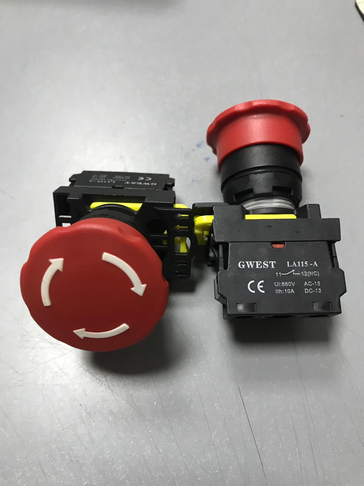 Gwest 22mm Kalıcı Acil Stop Buton Kırmızı