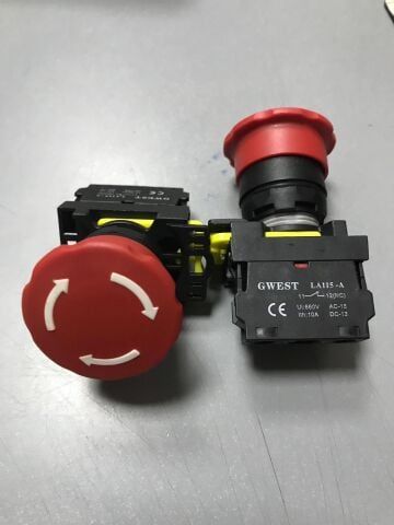 Gwest 22mm Kalıcı Acil Stop Buton Kırmızı