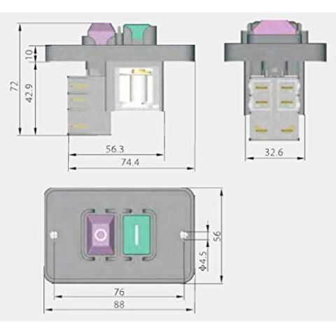 Kedu KJD 12-14 Şalter Switch 6 Pin 250 V