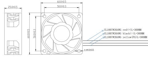 60X60X25MM-12VDC-0.45A