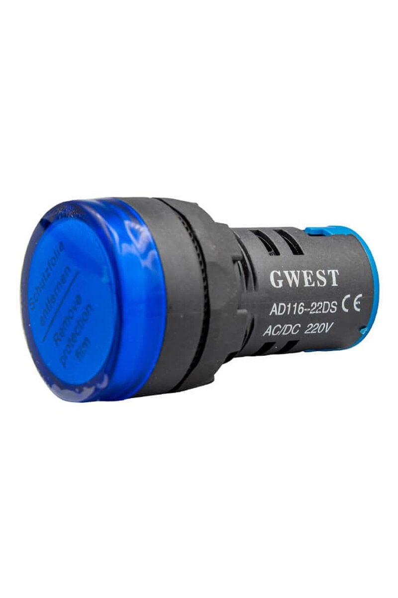 AD116-22MM-24V 22mm Mavi LED'li Sinyal Lambası 24VDC-AC