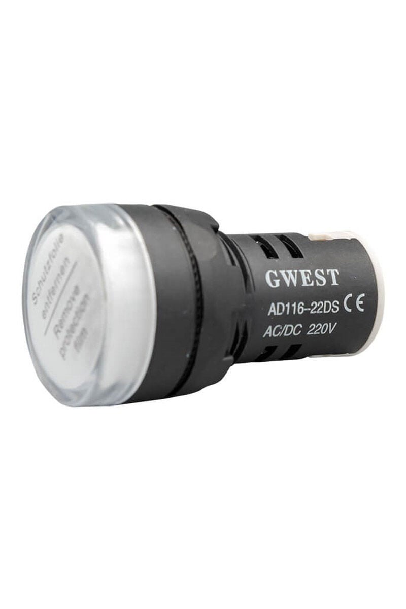 AD116-22MM-24V 22mm Beyaz LED'li Sinyal Lambası 24VDC-AC
