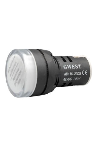 AD116-22MM-24V 22mm Beyaz LED'li Sinyal Lambası 24VDC-AC